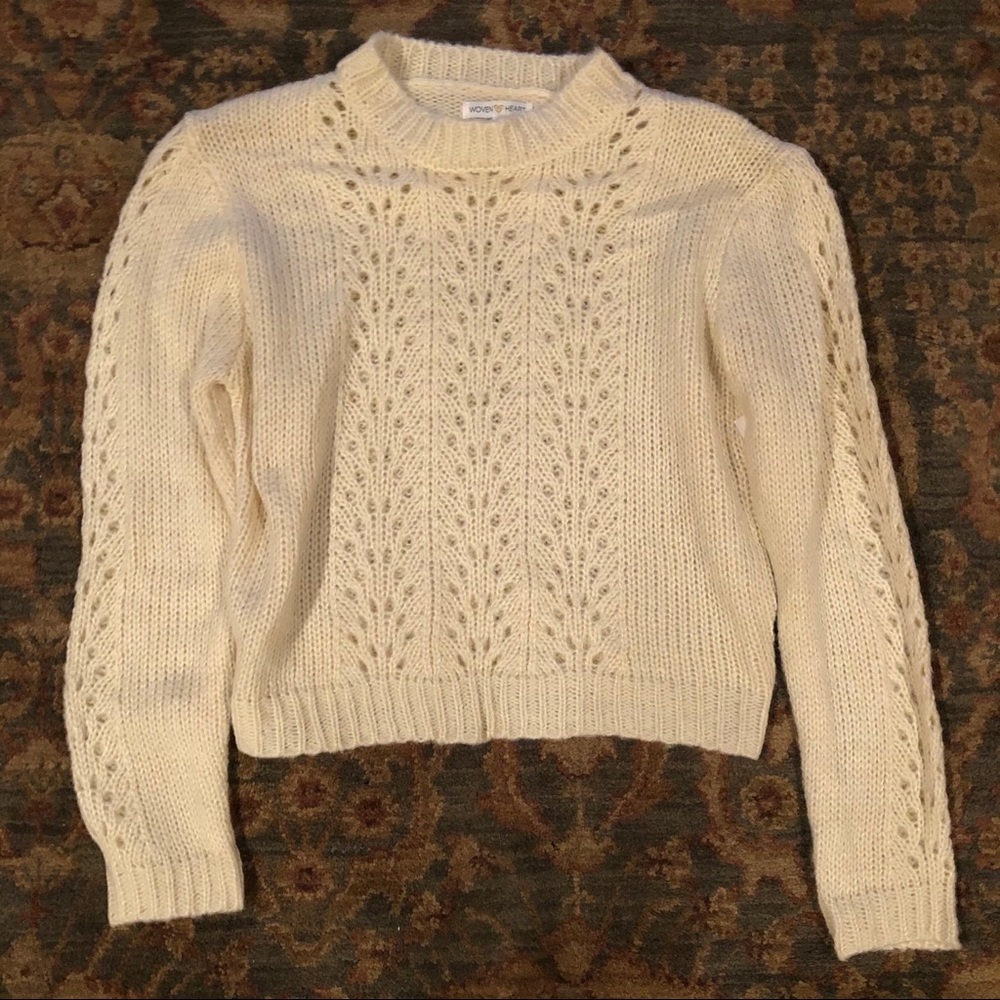 Woven Heart Open Stitch Pullover Sweater NWT sweaters or S2 - Picture 4 of 11